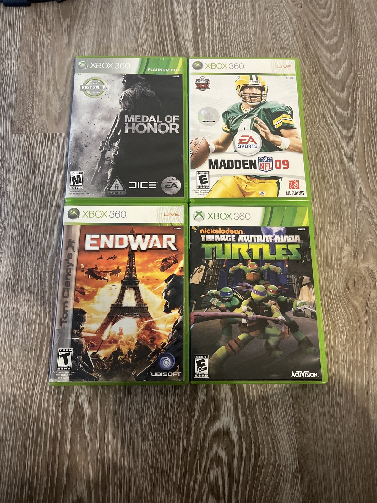 Microsoft XBOX 360 SLIM Black Console Bundle Xbox 360S with 4 Games TESTED works