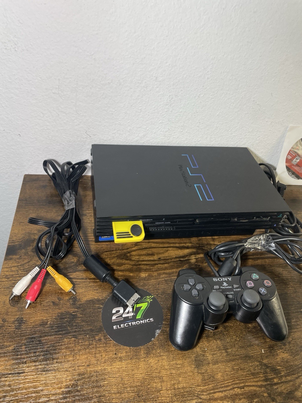 Sony PlayStation 2 PS2 Console SCPH-30001 R Black w Controller AV/Power TESTED