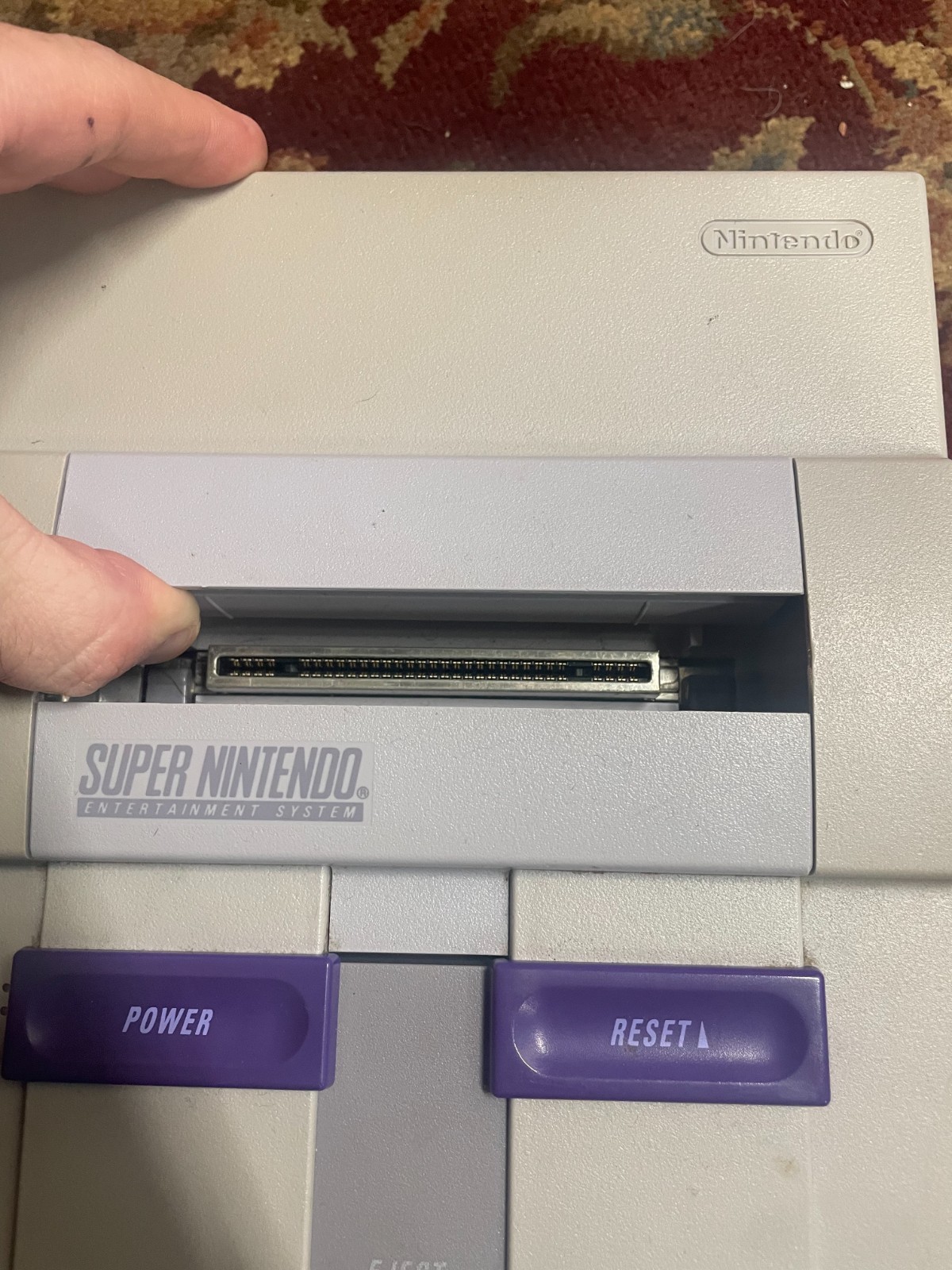 Nintendo SNES Console Bundle – SNS-001 – 2 OEM Controllers – SFII Turbo – Cables