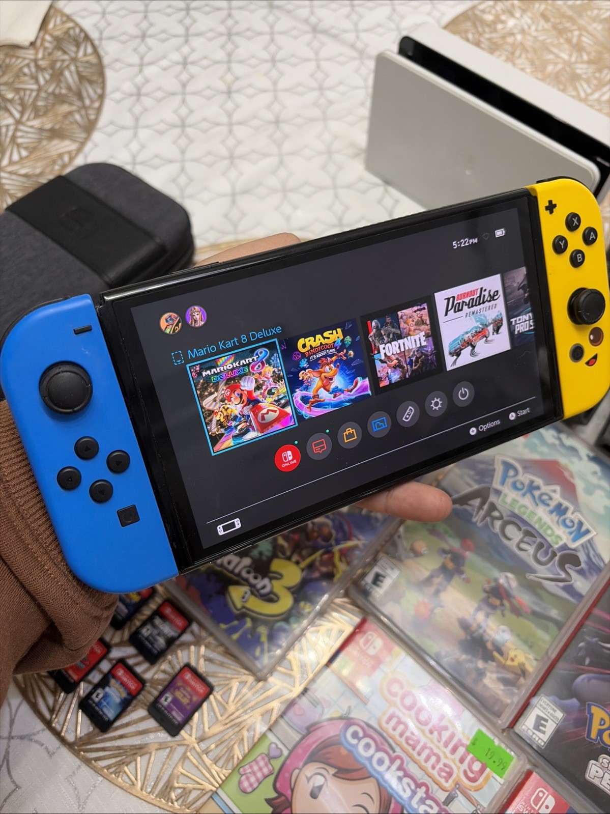 Nintendo Switch OLED Console Bundle + 13 Games , SD card , Fortnite Joycons !