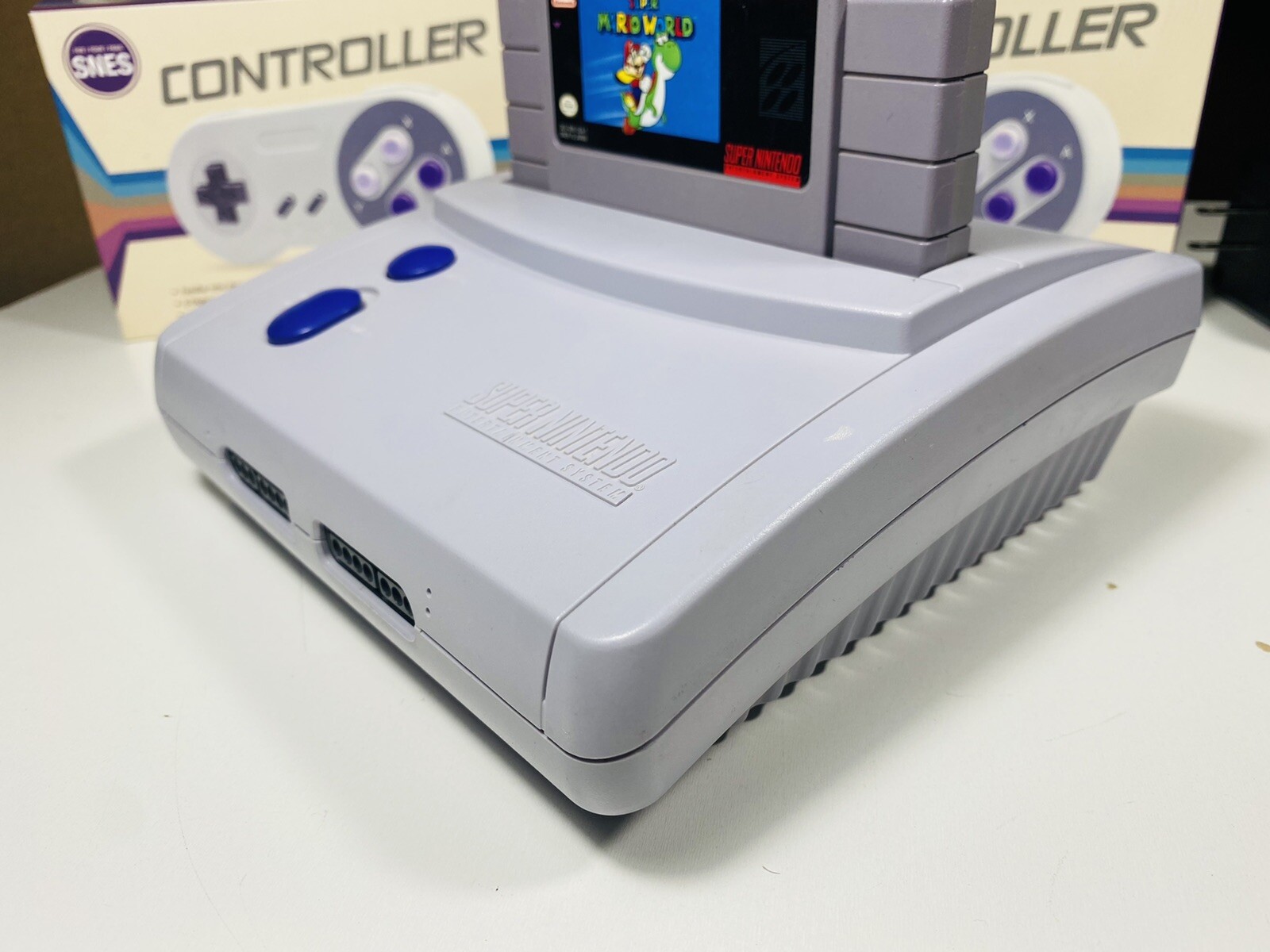 Super Nintendo SNES Jr Console System Original Authentic Super Mario World Game