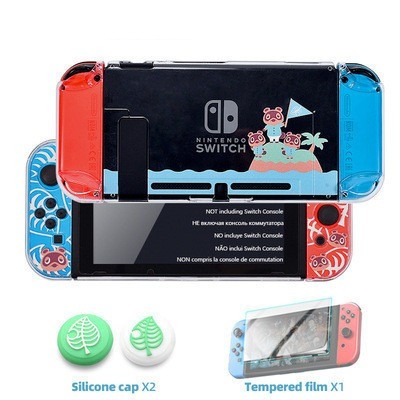 Crystal Protective Case for Switch – Clear PC Shell, Cute Animal Forest Bear Des