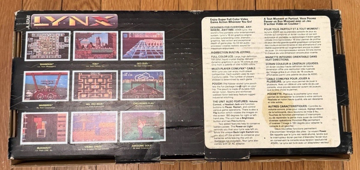 Atari Lynx Model 2 Deluxe Pack Handheld Console PA4111 w Box & Manual Tested