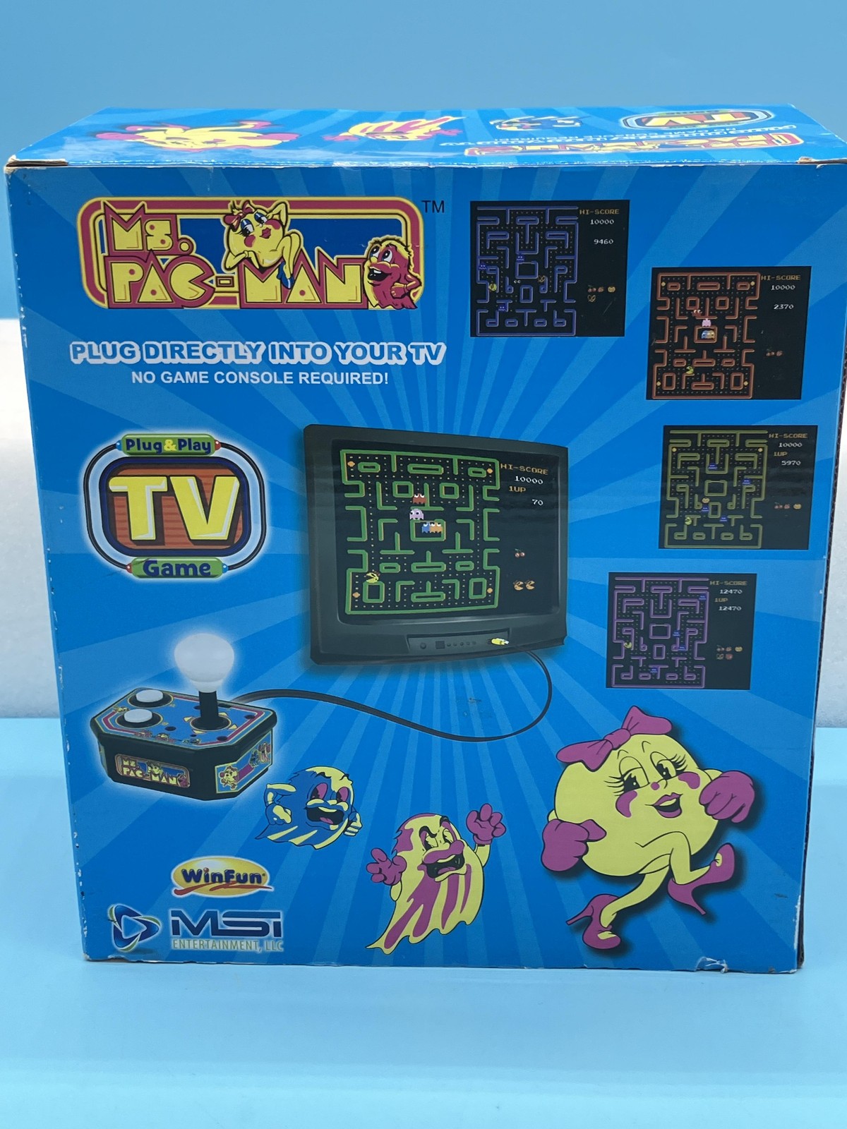 MSI Entertainment Ms. Pac-Man Plug & Play TV Microconsole Blue 2017 Joystick
