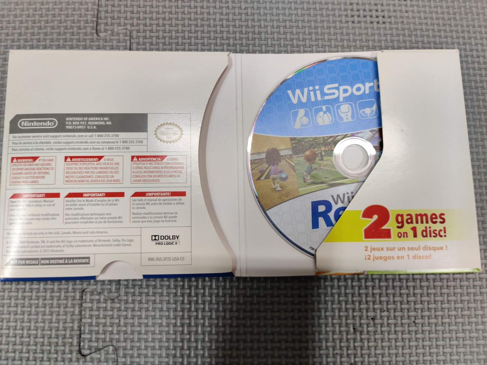 Nintendo Wii + Wii Sports /Wii Sports Resort Bundle W/Box- Complete – TESTED-