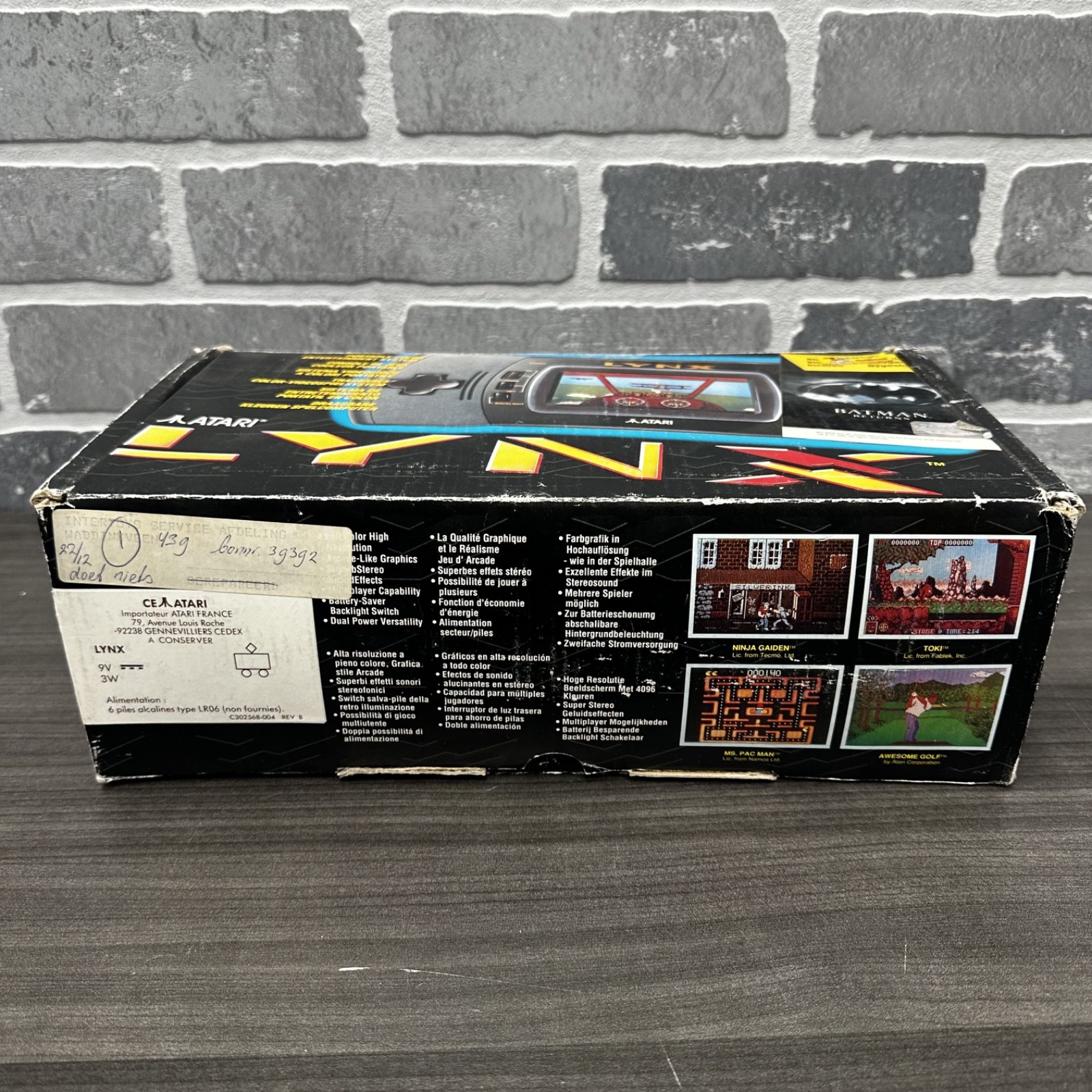 Atari Lynx Console System For Parts or Repair w/Battery Cover – With BOX!