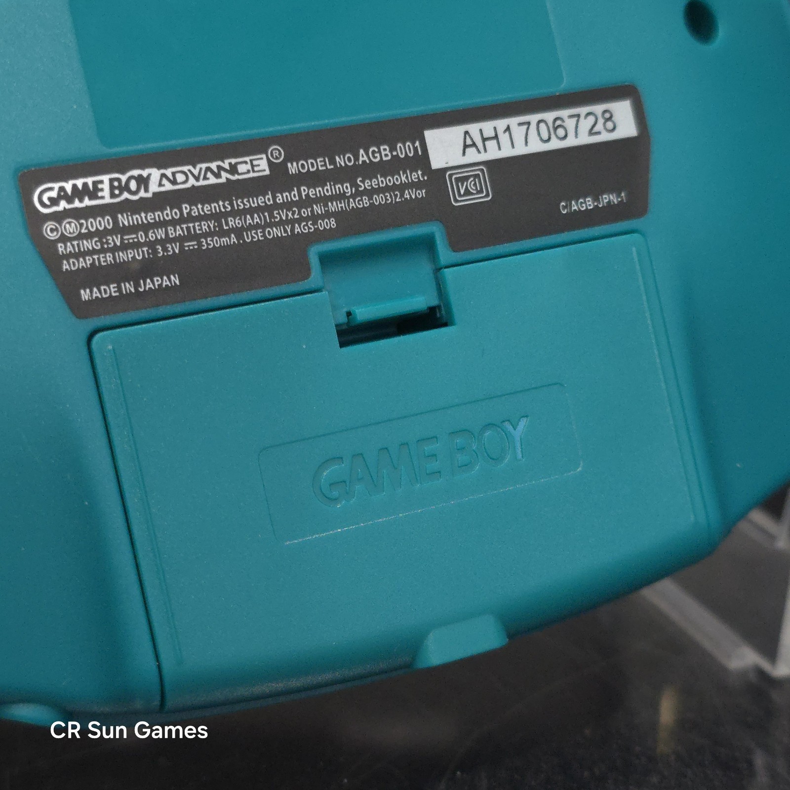 Teal Game Boy Advance GBA iPS V5 LCD USB-C 1800 mAh Rechargeable Battery