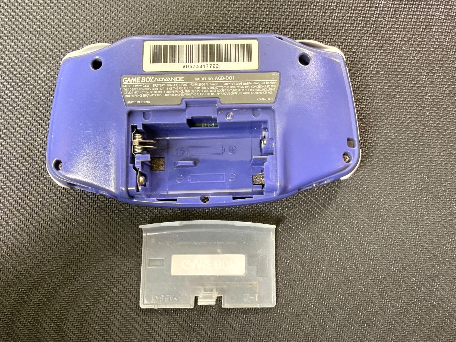 Nintendo Game Boy Advance GBA AGB-001 – Indigo Purple – See Video