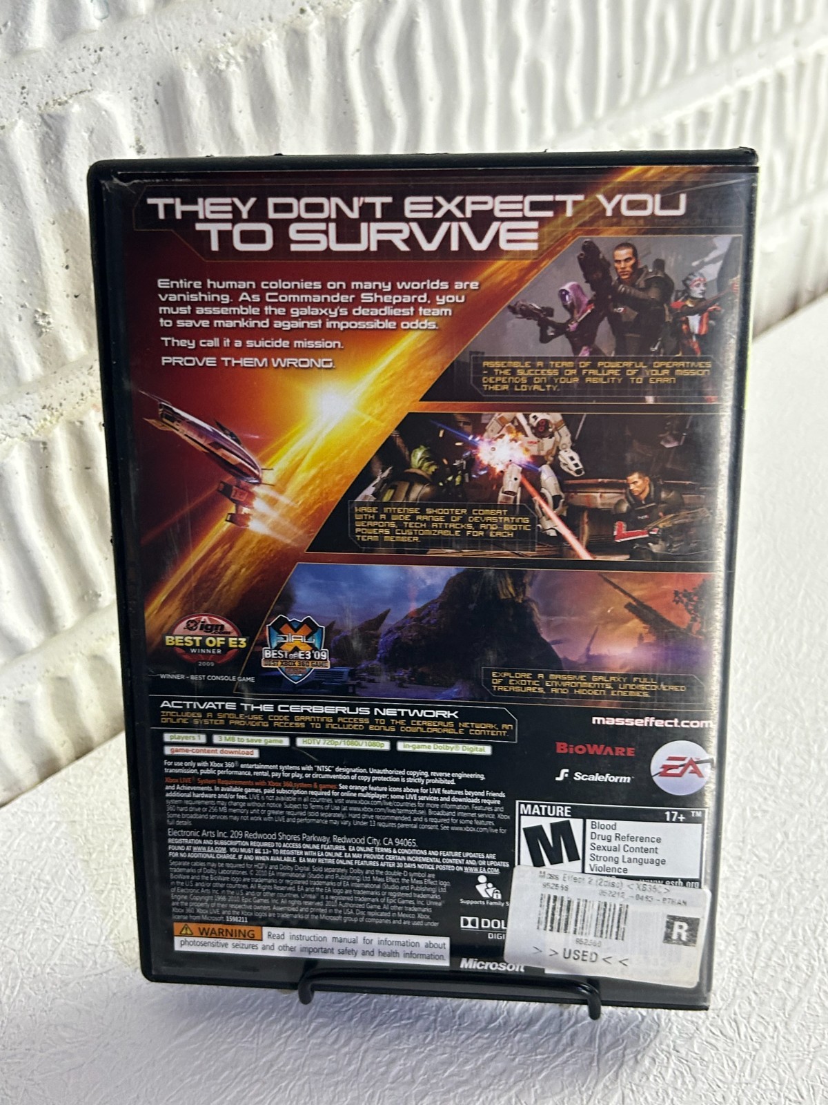 Xbox 360 Slim Console Bundle Tested CIB Mass Effect Trilogy Gears of War 3