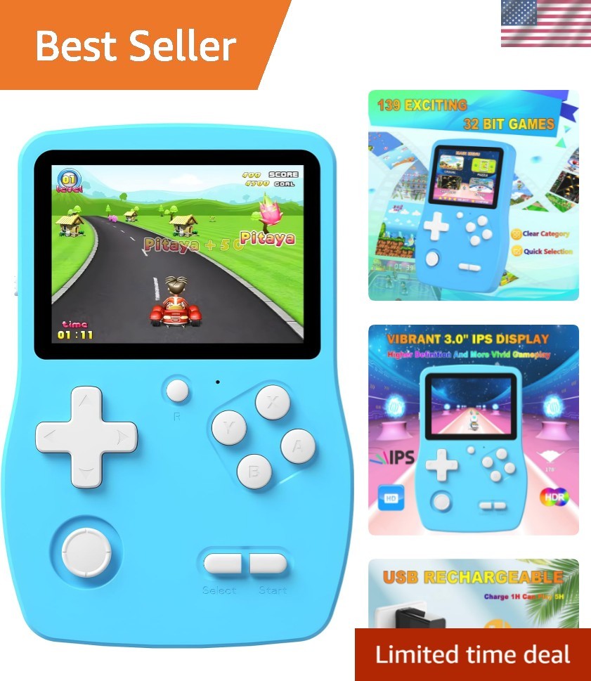 32 Bit Handheld Games for Kids Preloaded 139 Video Games, Portable Video Gami…