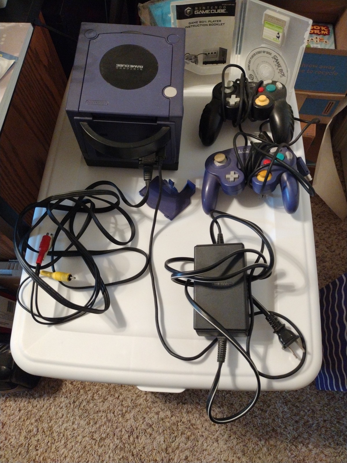 Nintendo GameCube DOL-001 Gaming System – Indigo 2 Controllers Start Up Disc/GBP