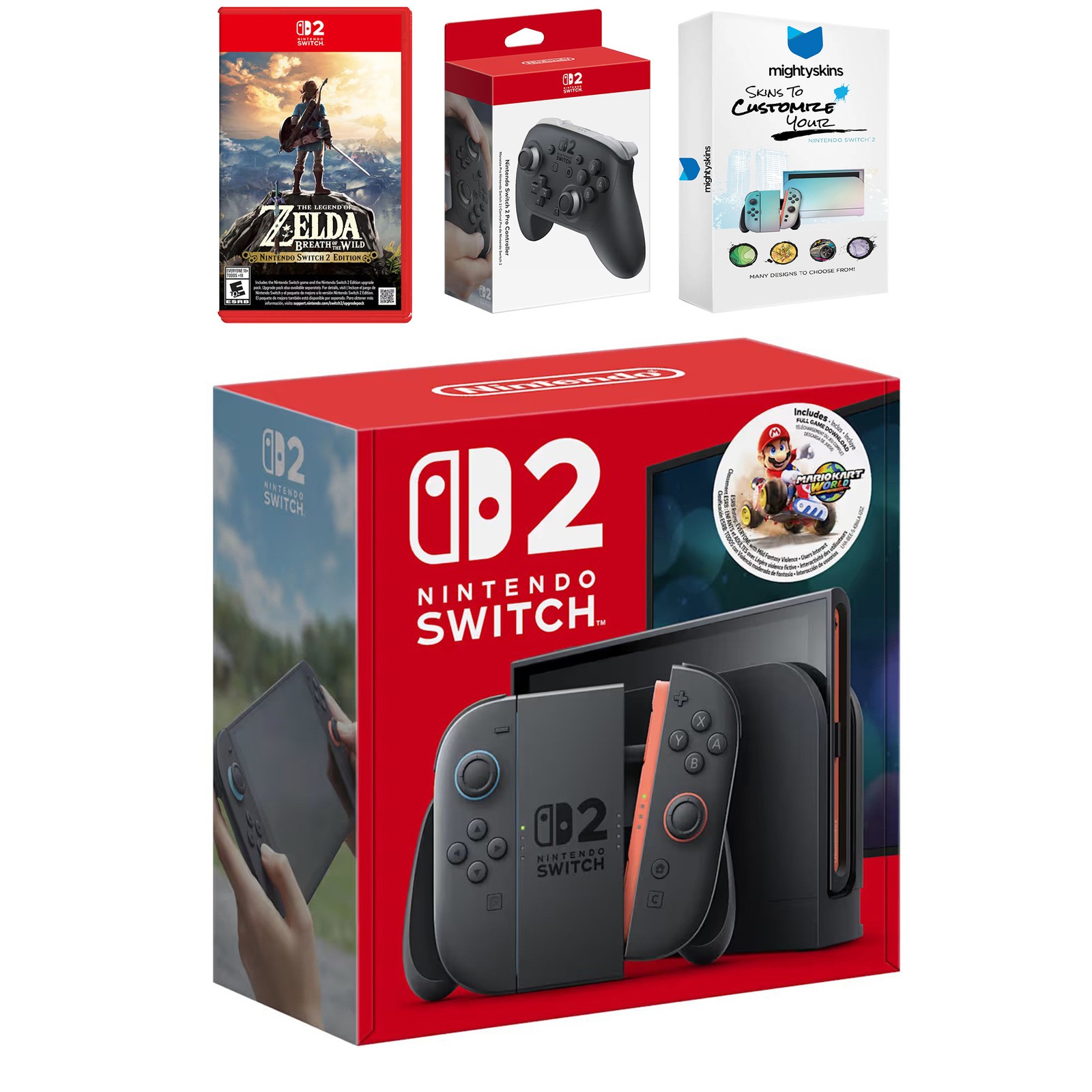 Nintendo Switch 2 + Mario Kart World + Zelda Breath of the Wild, Pro Controller