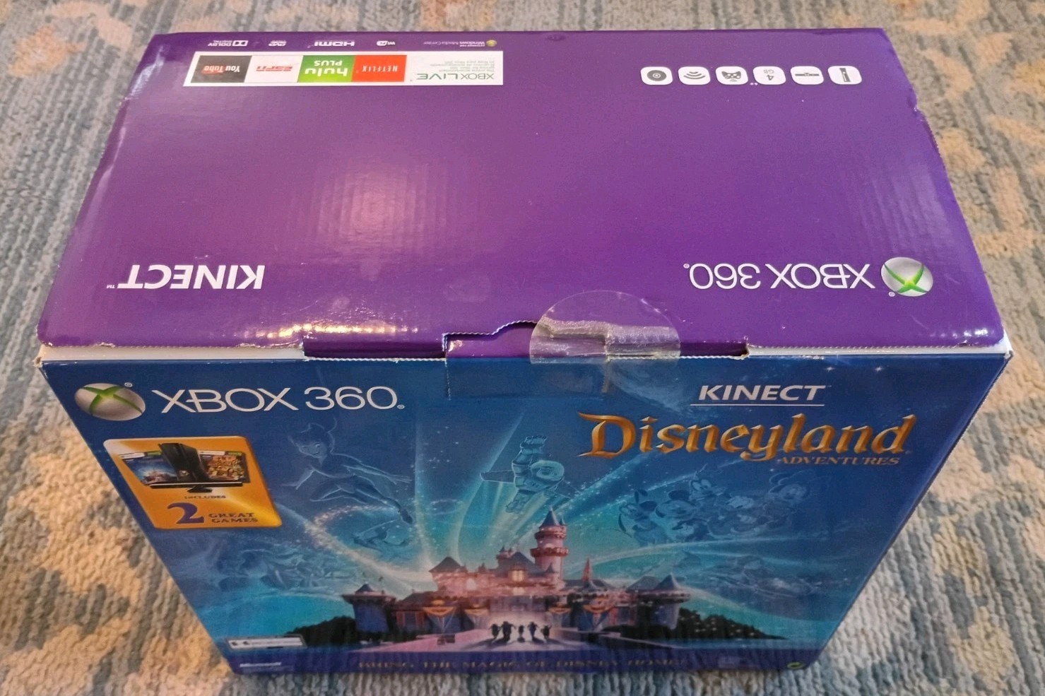 Microsoft Xbox 360 Kinect Disneyland Adventures Bundle Slim 4GB Black Console