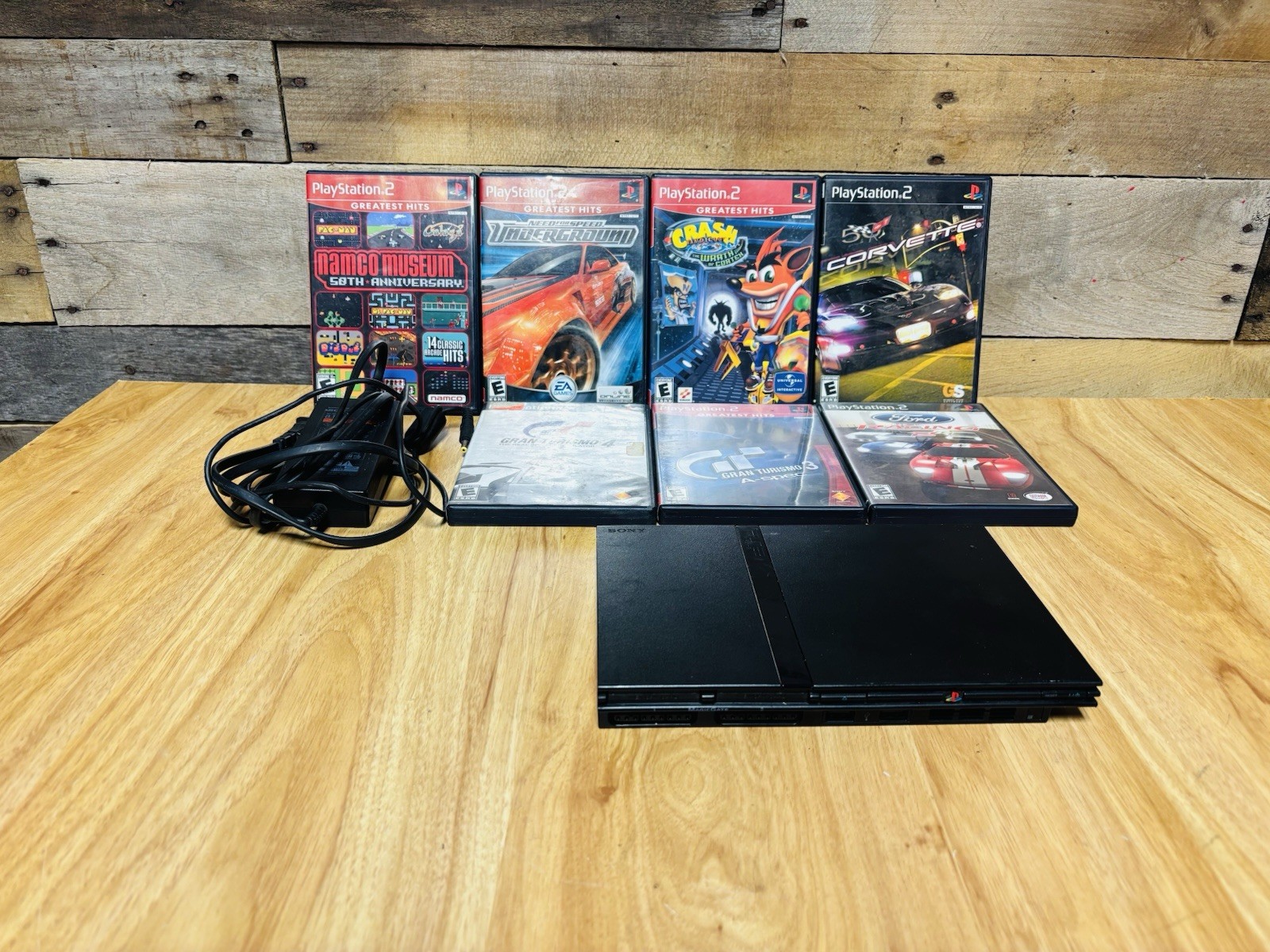Sony PlayStation 2 Slim PS2 Black Console Gaming System Bundle SCPH-75001 Teste
