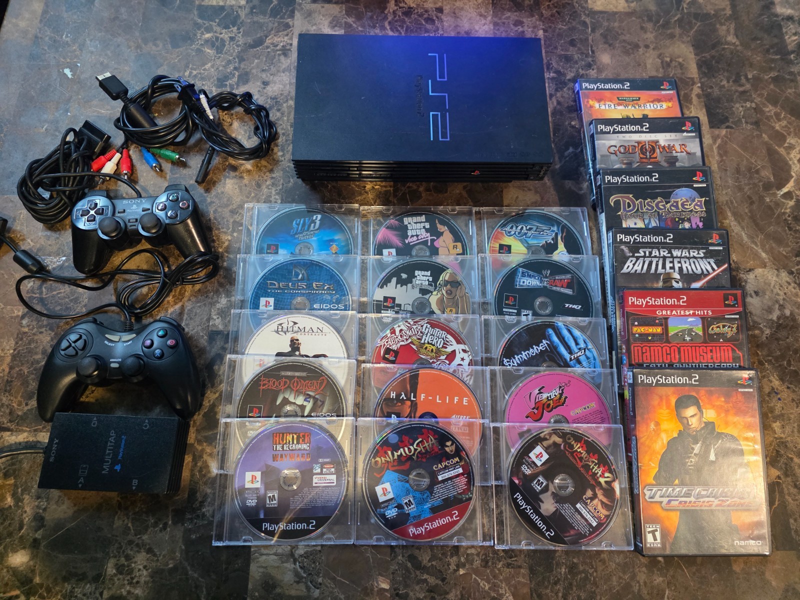 Fat PS2 Console +21 games + Extra controller + Multitap(Please read description)