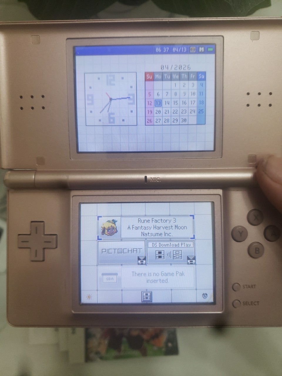 Nintendo Ds Lite Metallic Rose Gold & Rune Factory 1 2 3 4 Bundle Tested Working