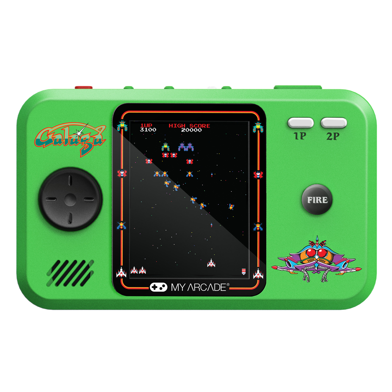 My Arcade Galaga/Galaxian Pocket Player Pro 2in1 Portable Video Games, 2.75″