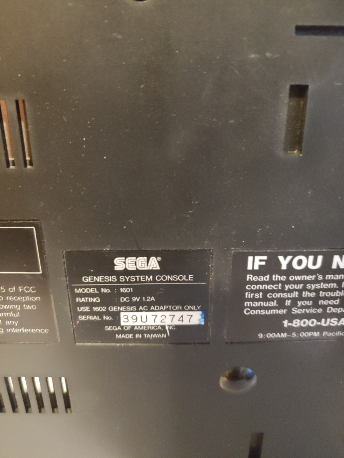 SEGA GENESIS,1989. used/untested. w/2 original controllers, AC adapter, RF…