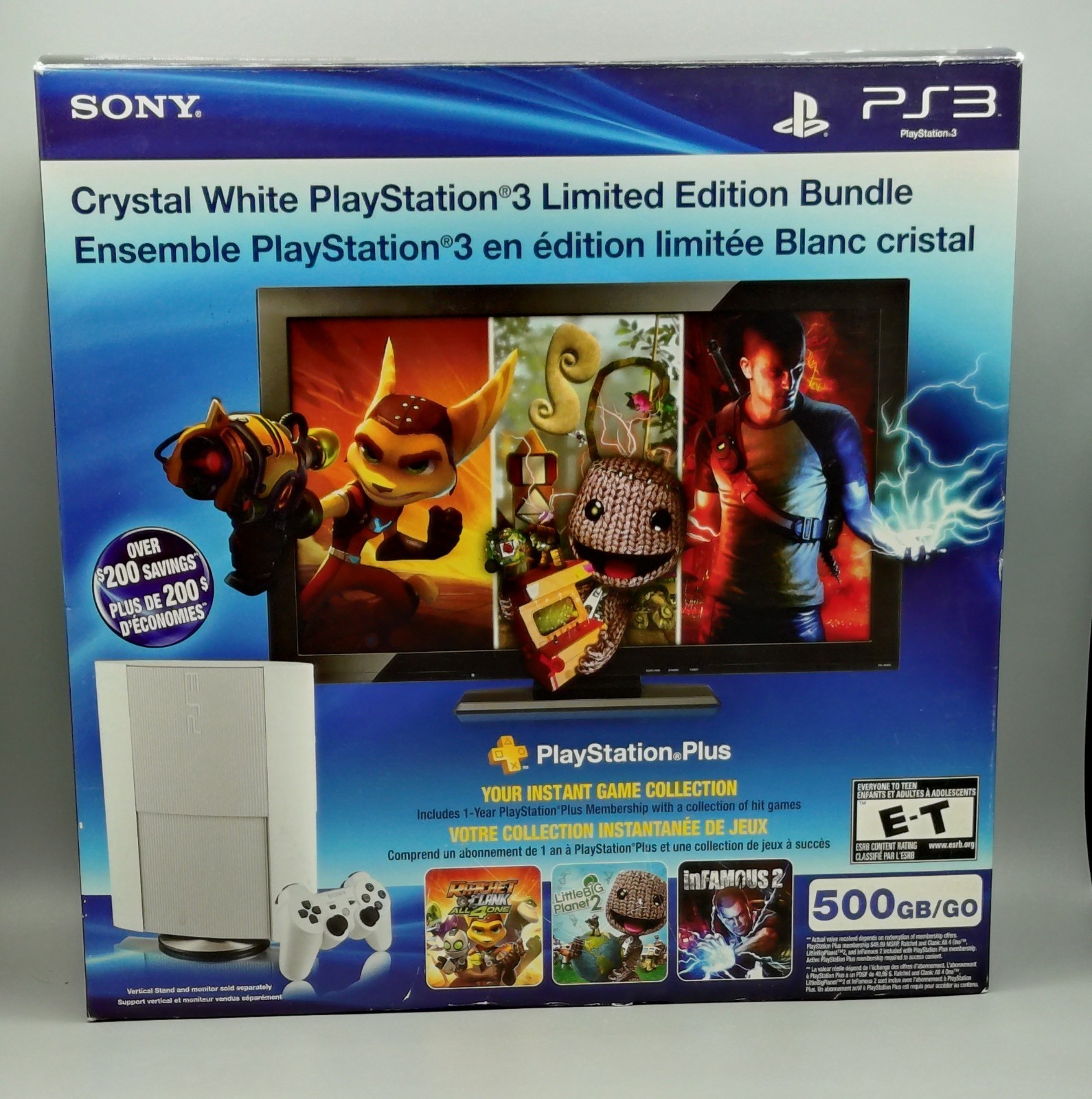 Sony Playstation 3 Super Slim Crystal White 500GB Console PS3 CIB 24hr Ship