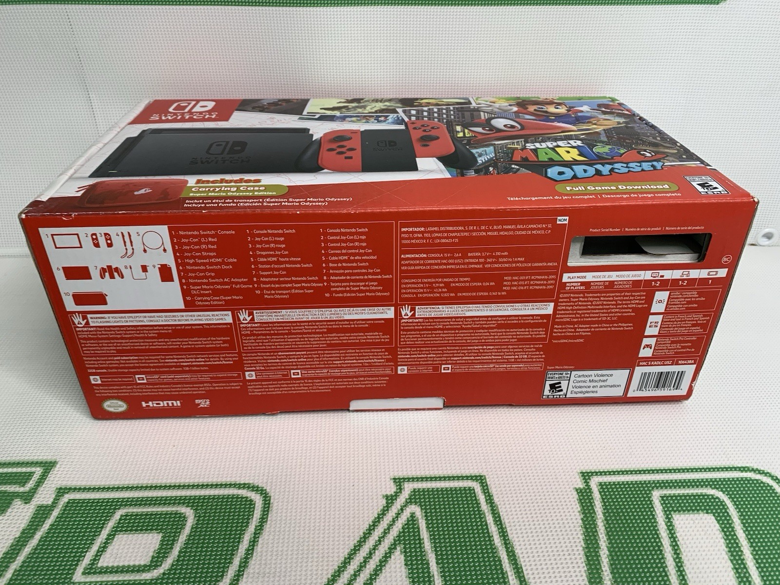 Nintendo Switch Console Super Mario Odyssey Edition (Box Only)