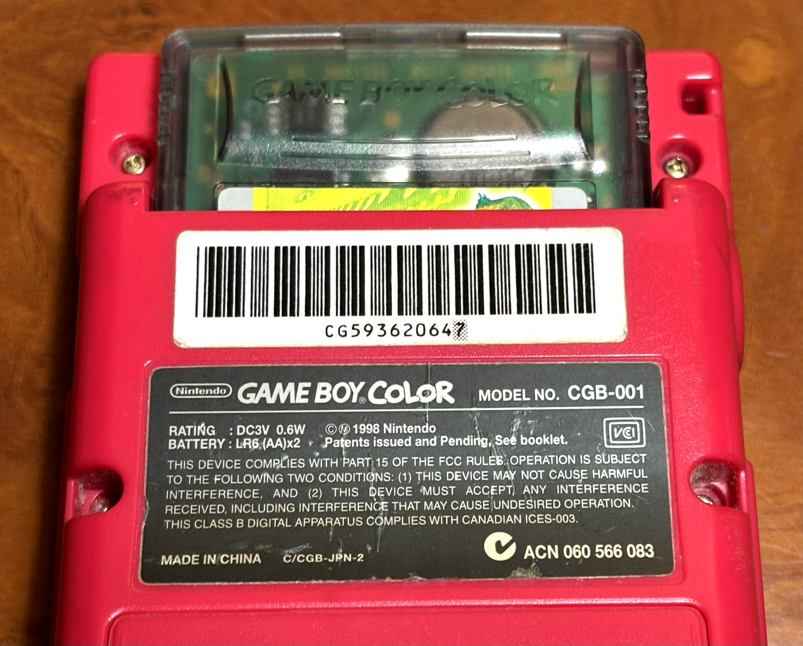 Nintendo Game Boy Color Console – Berry Pink (CGB-001) – Tested & Working