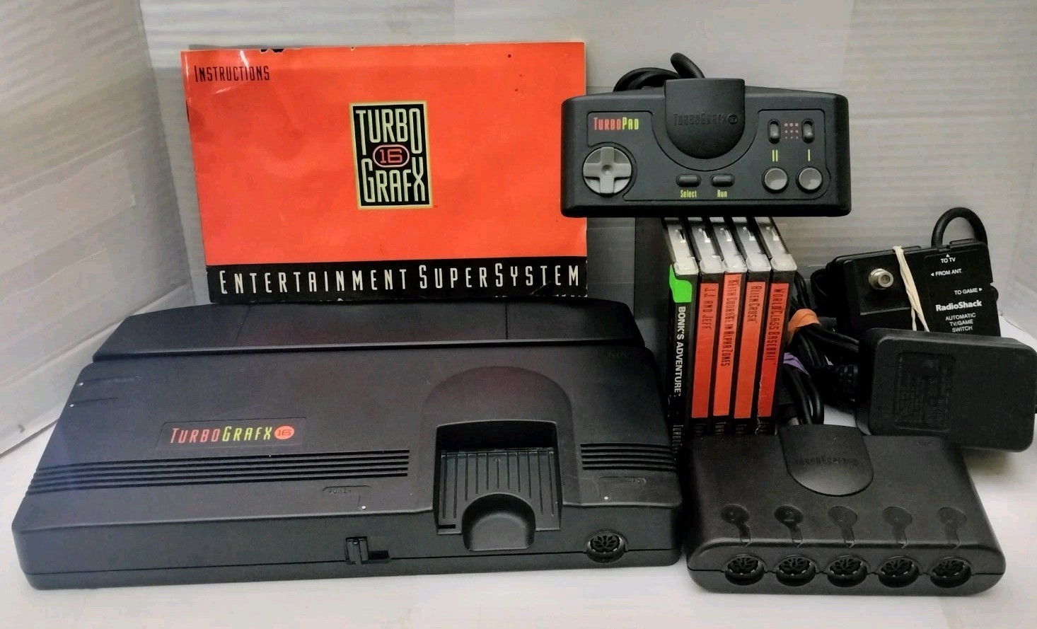 NEC Turbo Grafx-16 Console W/ Cables Controller & 5 GAMES Cleaned & All Tested
