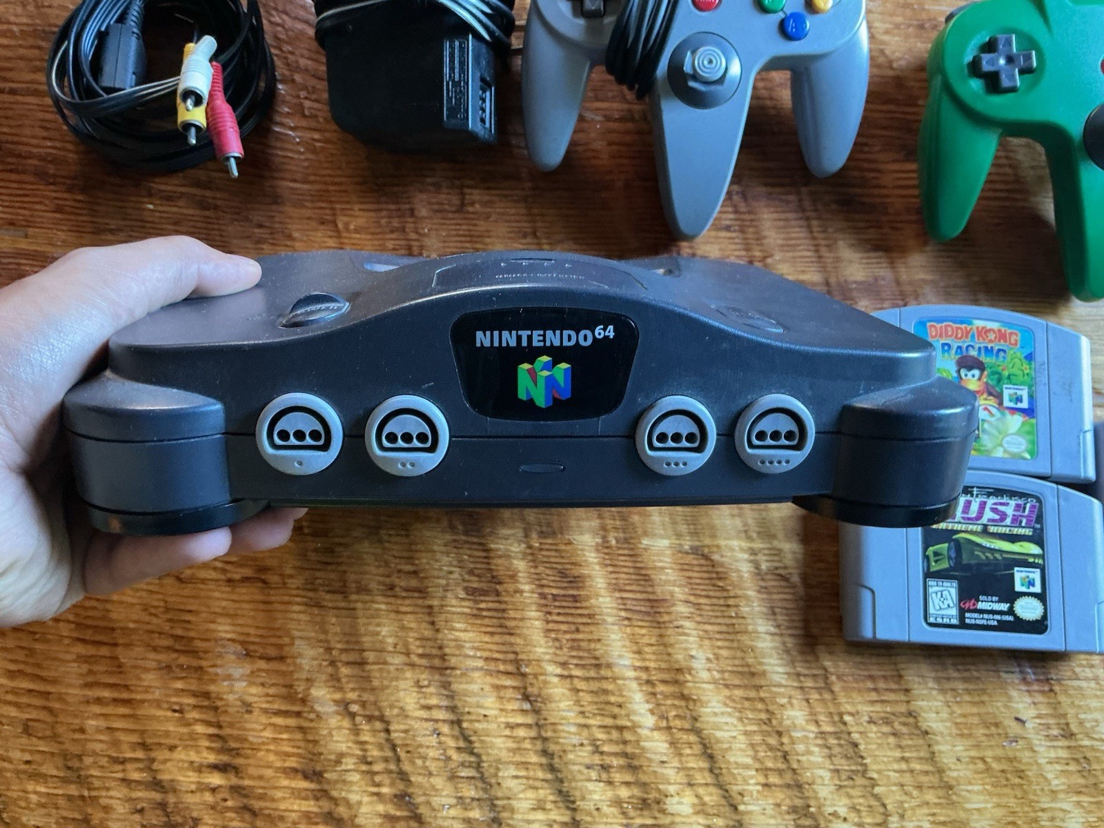 Nintendo 64 N64 Black Console Bundle With 2 Controllers 3 Games Tested Working