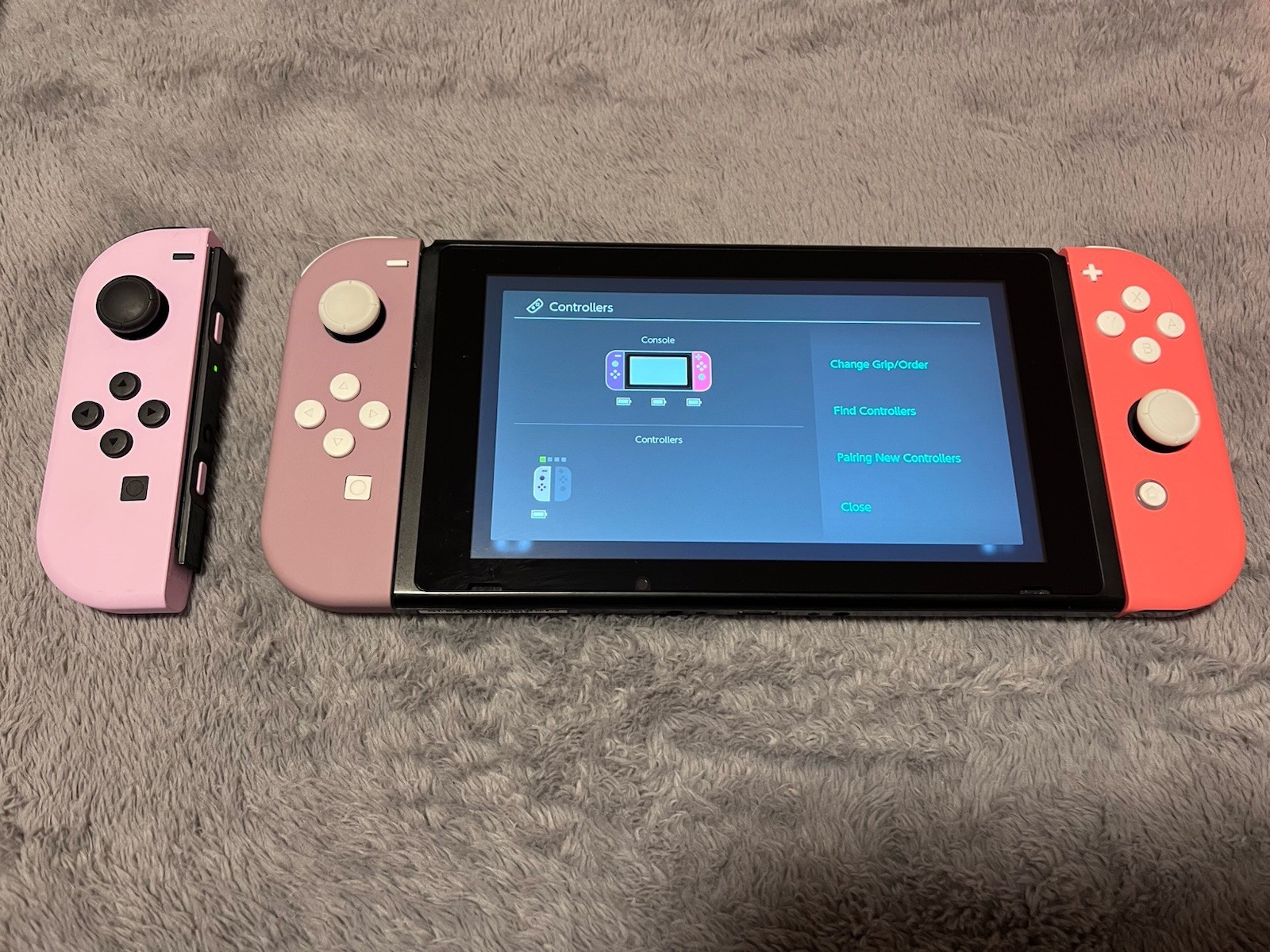Nintendo Switch HAC-001 Console Bundle 3 Pink Purple Joy Cons w Orig Box Extras
