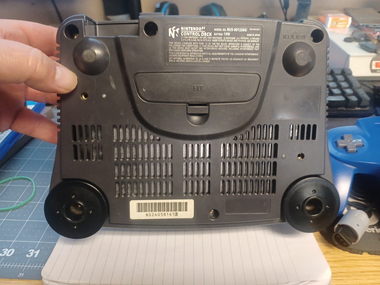 Nintendo 64 Black NUS-001(USA) Console Only-Tested-No Memory Pak-1 Controller #2