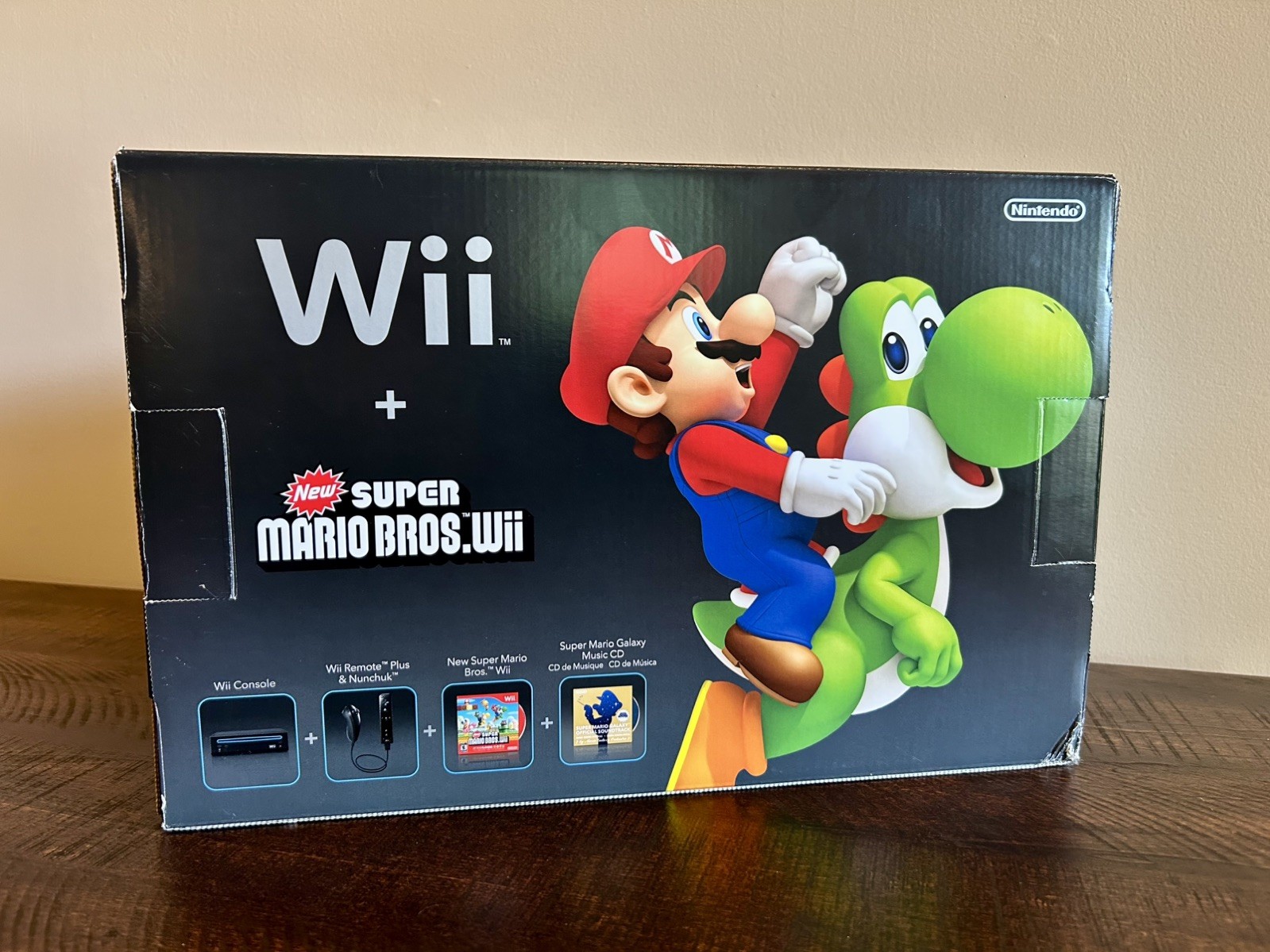 Nintendo Wii Holiday Bundle Black MARIO KART INCLUDED! RVL-101