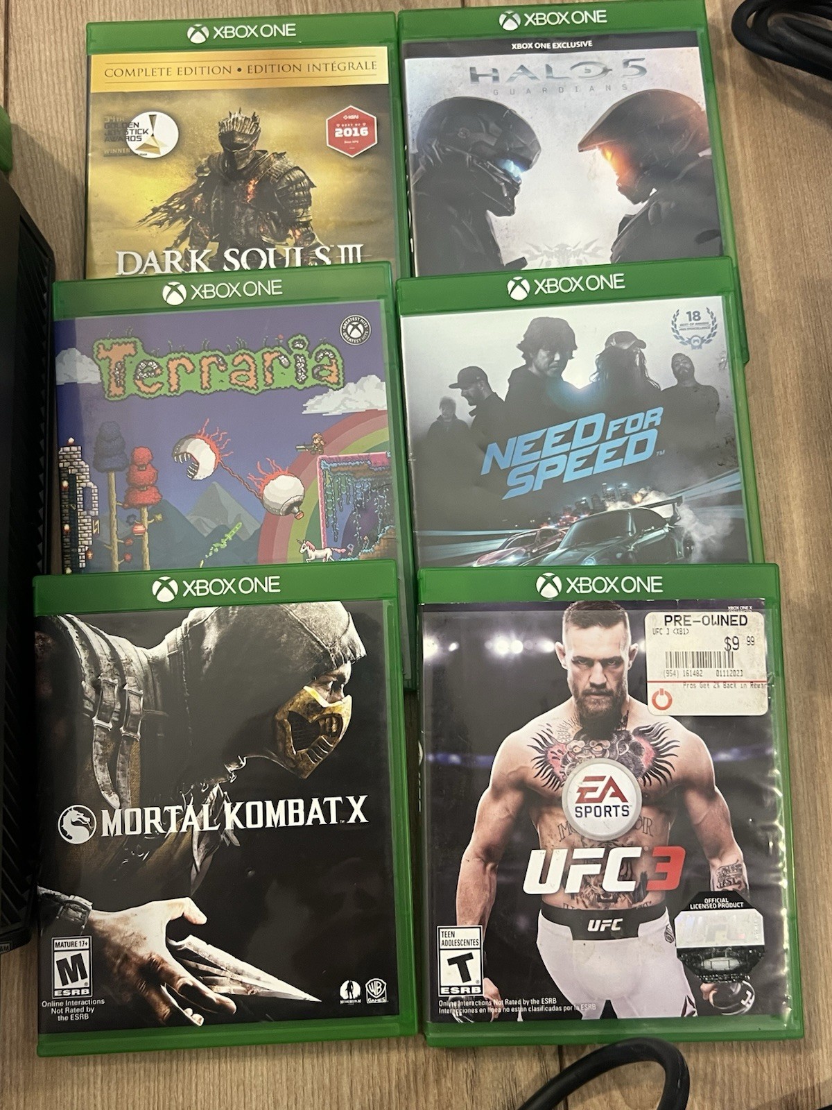 Xbox One 1540 1TB Console Bundle w/ 10 Games Controller Tested Works Black