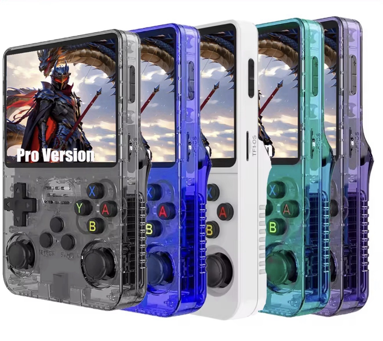 R36S Pro Version Handheld Game Console, TV Out, HD Display, 3000mAh, Multi-Color