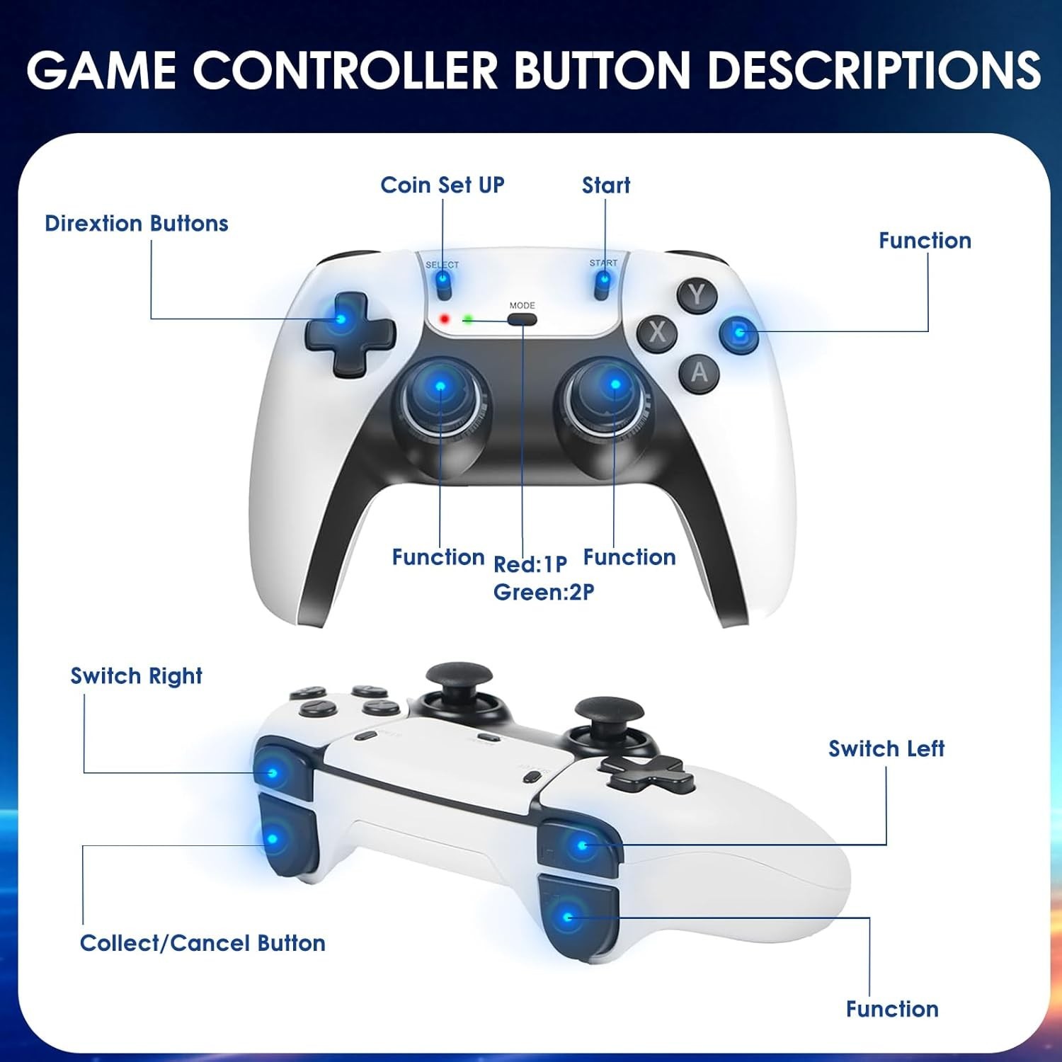 “2025New Wireless Retro Game Console 23 Simulators and over 20,000 Games 2.4G wi