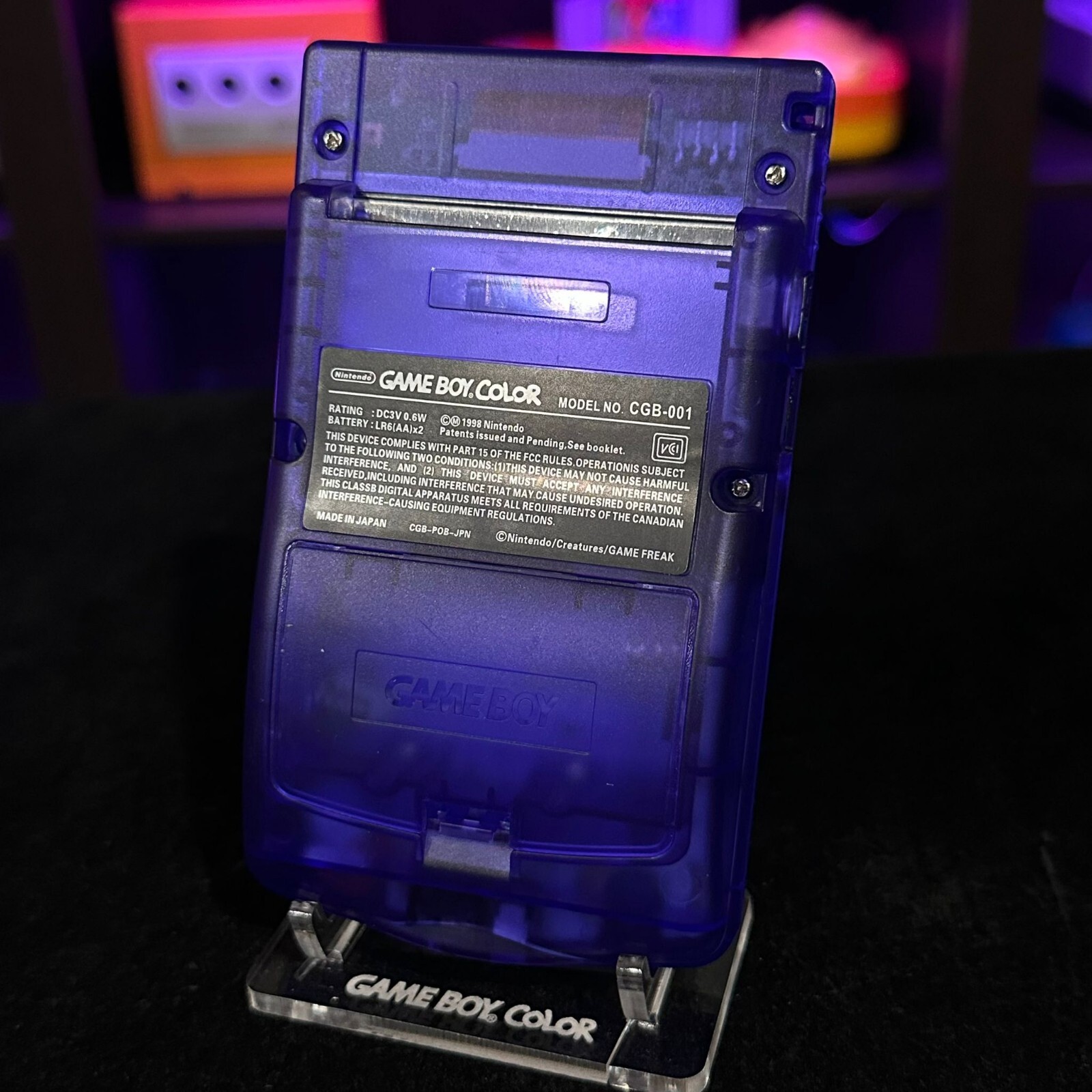 Grape Purple Gameboy Color Console OLED Touch Screen GBC Game Boy