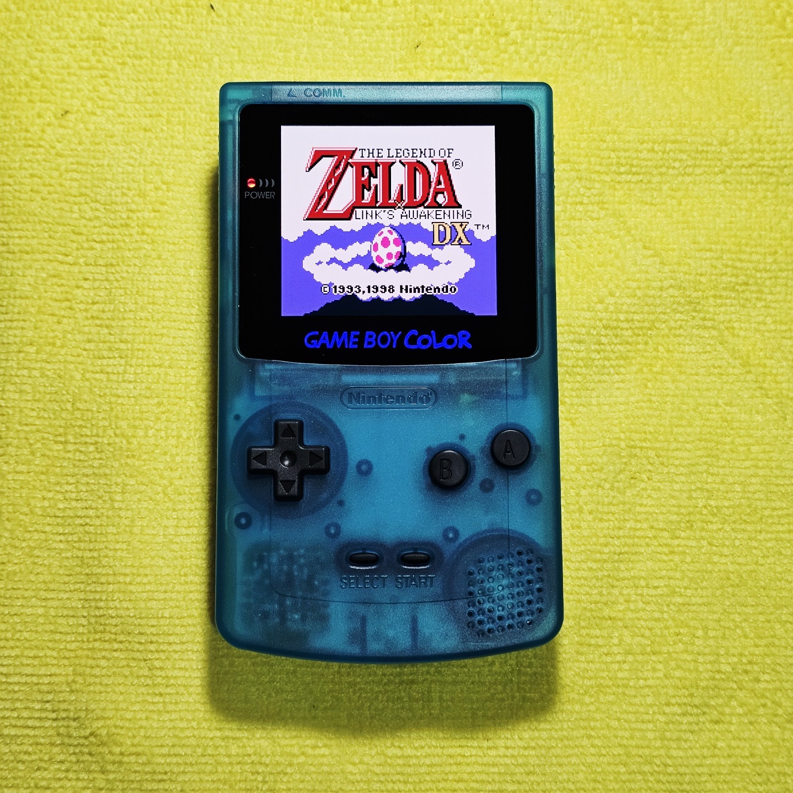 Nintendo Game Boy Color Clear Blue+ AMOLED Touch Screen +USB-C Charging