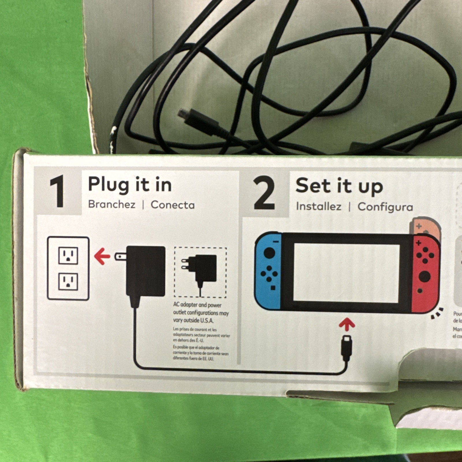 Nintendo Switch 32GB Gray Console ~ Neon Red/Neon Blue Joy-Con ~ Complete w/Box