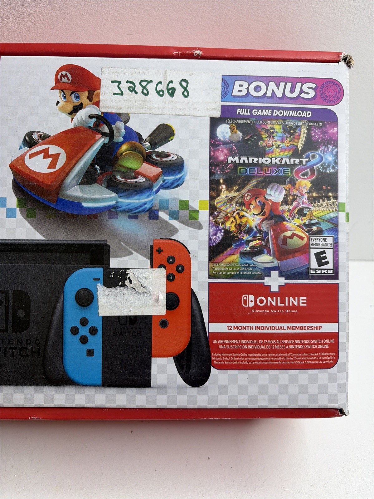 Nintendo Switch Console Neon Blue & Red Joy-Con + Mario Kart 8 Deluxe New