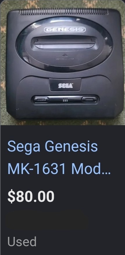 SEGA GENESIS Game Console Model 2 WITH Mortal Kombat 3