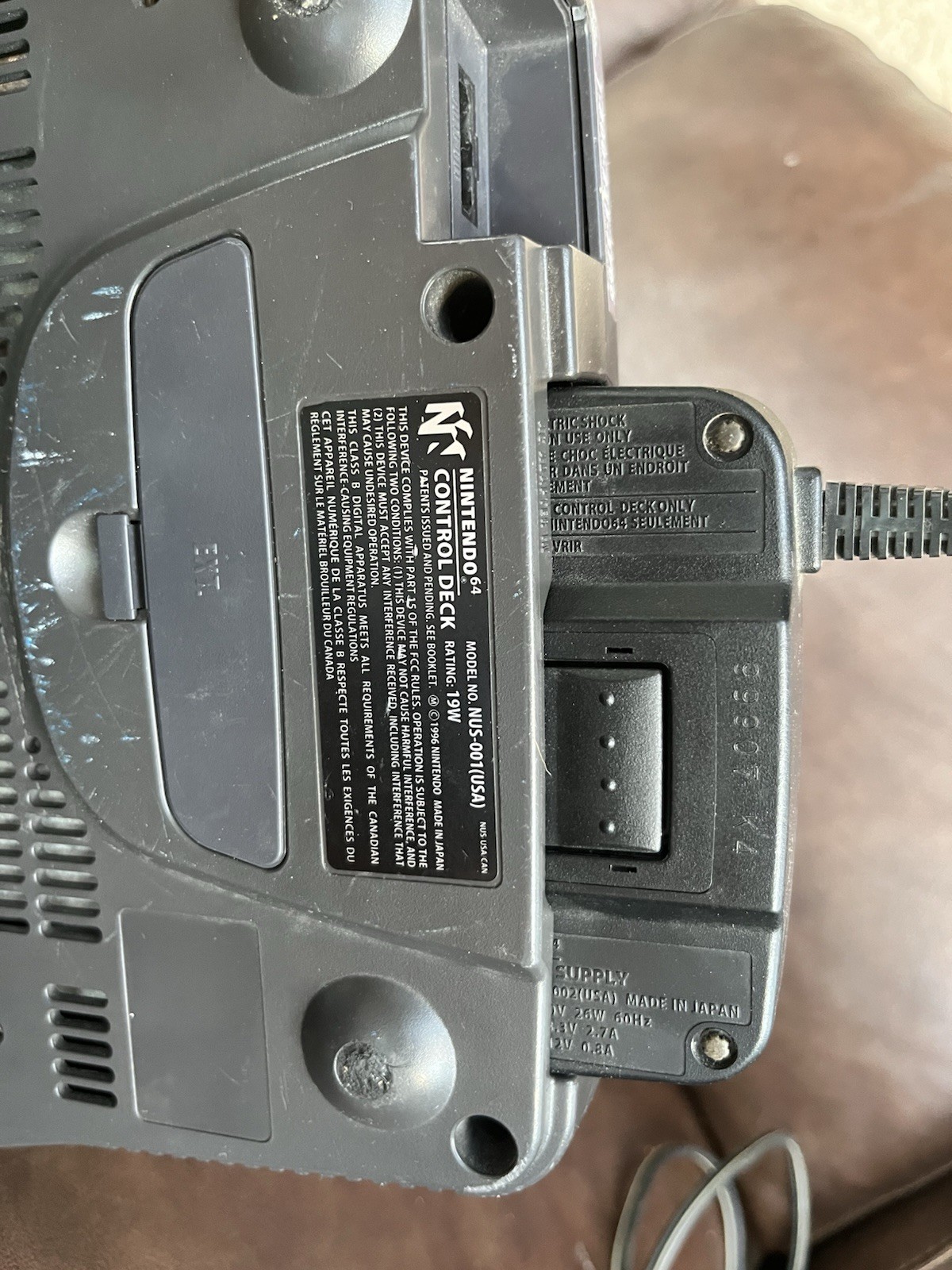 Nintendo 64 Home Console Gray Component RCA Multiplayer Reset Button