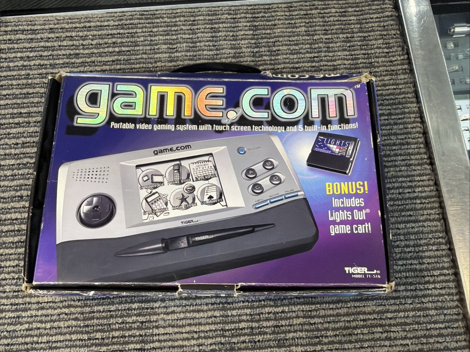 Tiger Game.com Handheld Console System With Box, 1 Game & Manual Works Tested