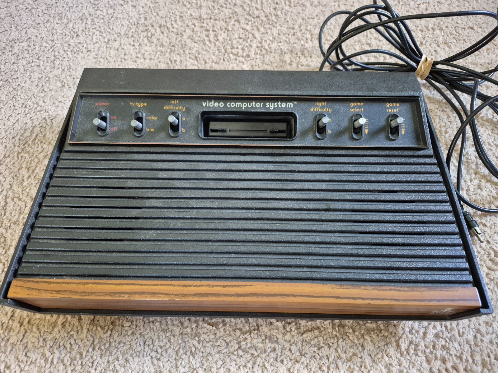Atari CX-2600 Console with AV Cable, new power port, tested & works!