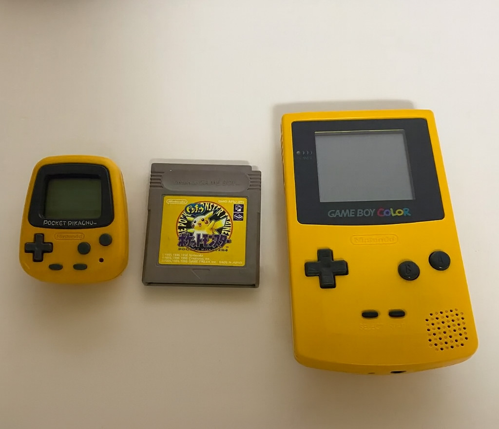 Pokemon Pikachu Nintendo GameBoy Pocket yellow Soft Pocket Pikachu 3 Set Japan
