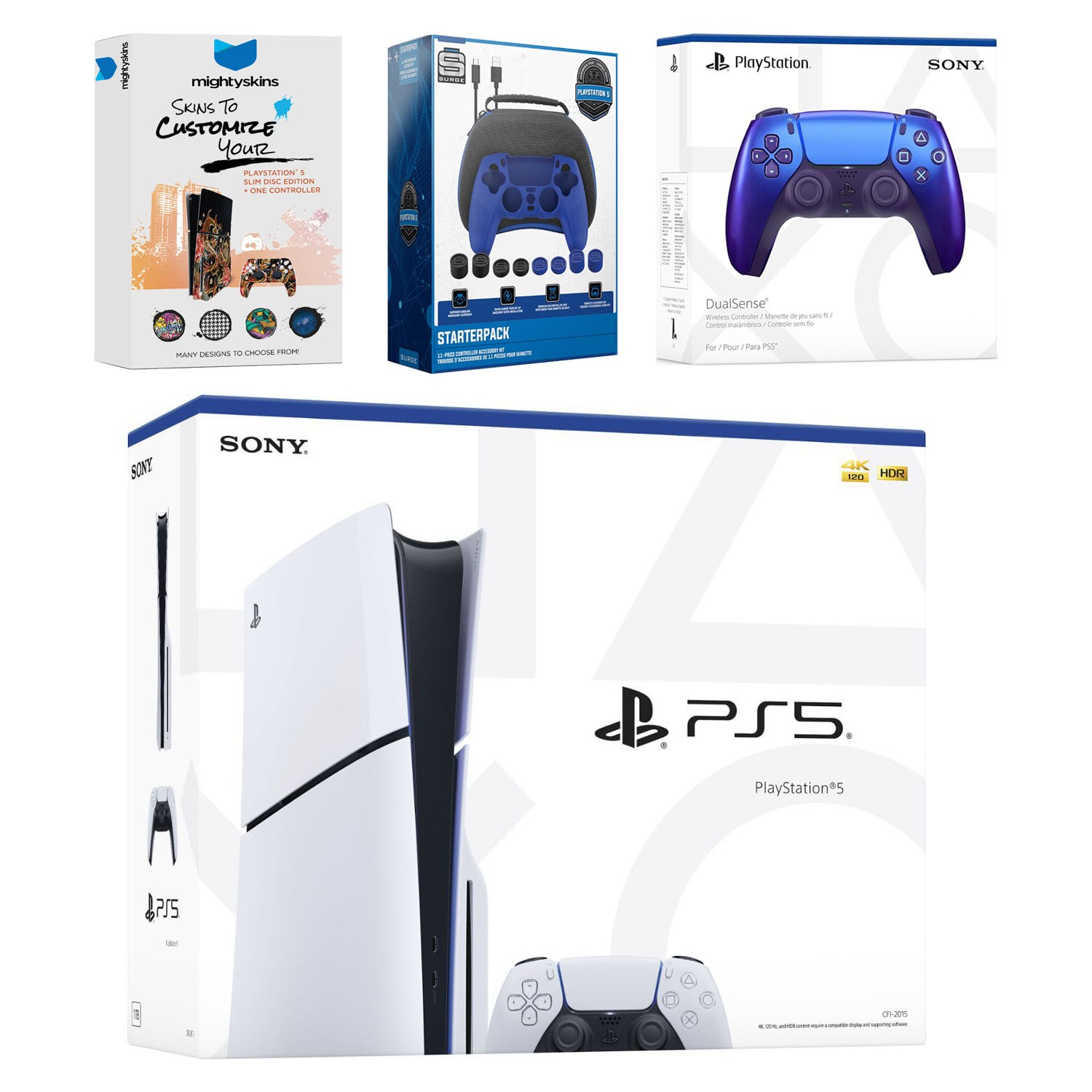 Sony PlayStation 5 Disc + Extra Controller + Accessory Kit – Indigo