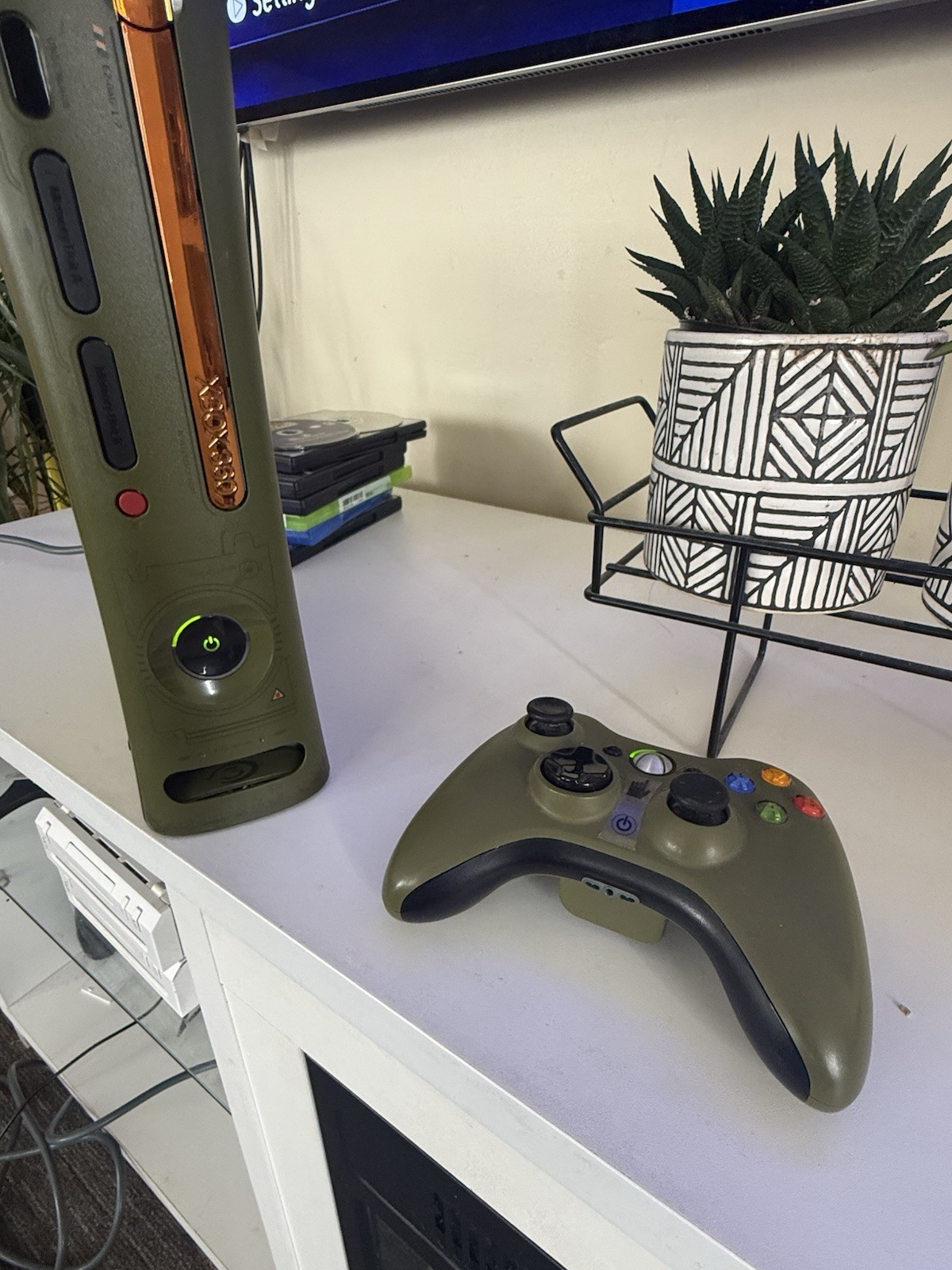 Microsoft Xbox 360 Halo 3 Edition Console Green W Controller Complete In Box