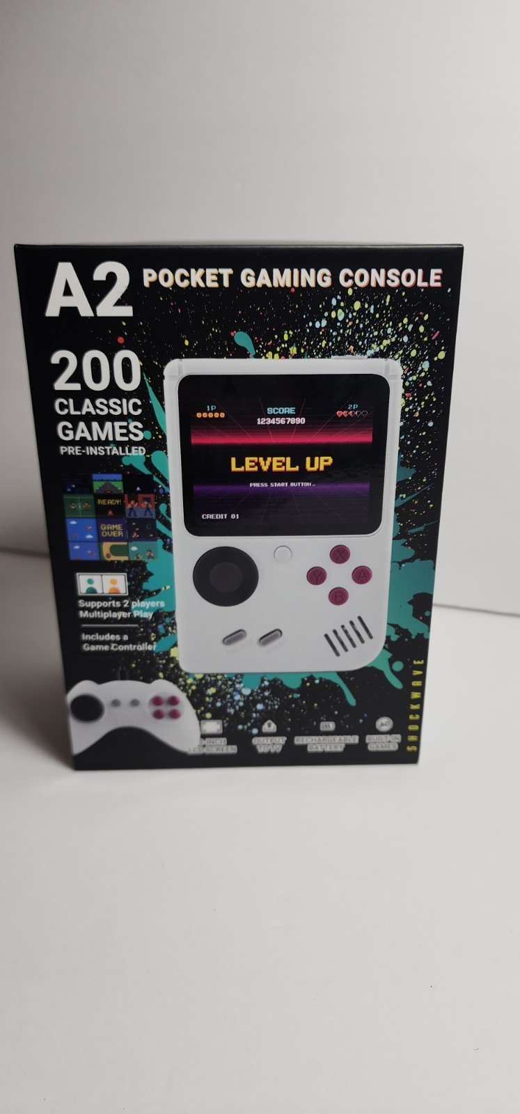 A2 Pocket Gaming Console with 200 Classic Games- OPEN BOX.