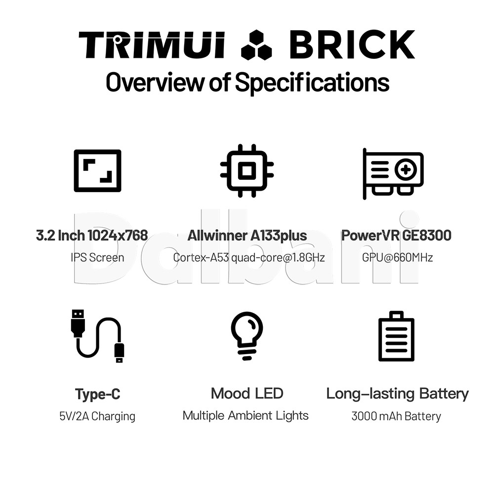 TrimUI Brick Purple Open Source Handheld Game Console with 64GB
