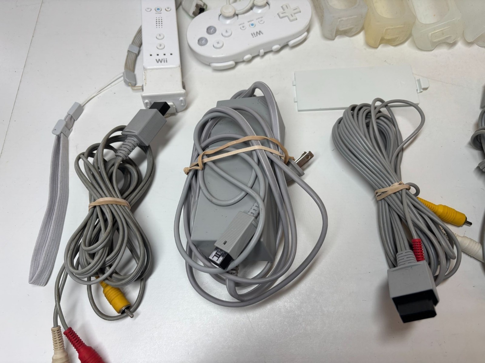 Nintendo Wii Controllers & Accessories Bundle With Cables Sensor Bars & Wheel