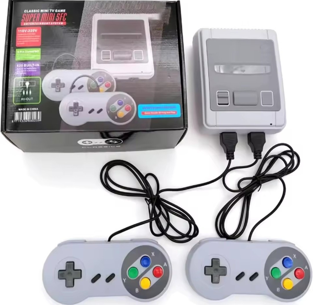 Super Mini SFC Home Game Console Gray 2025 AV-Out Plug-and-Play Built-in Games