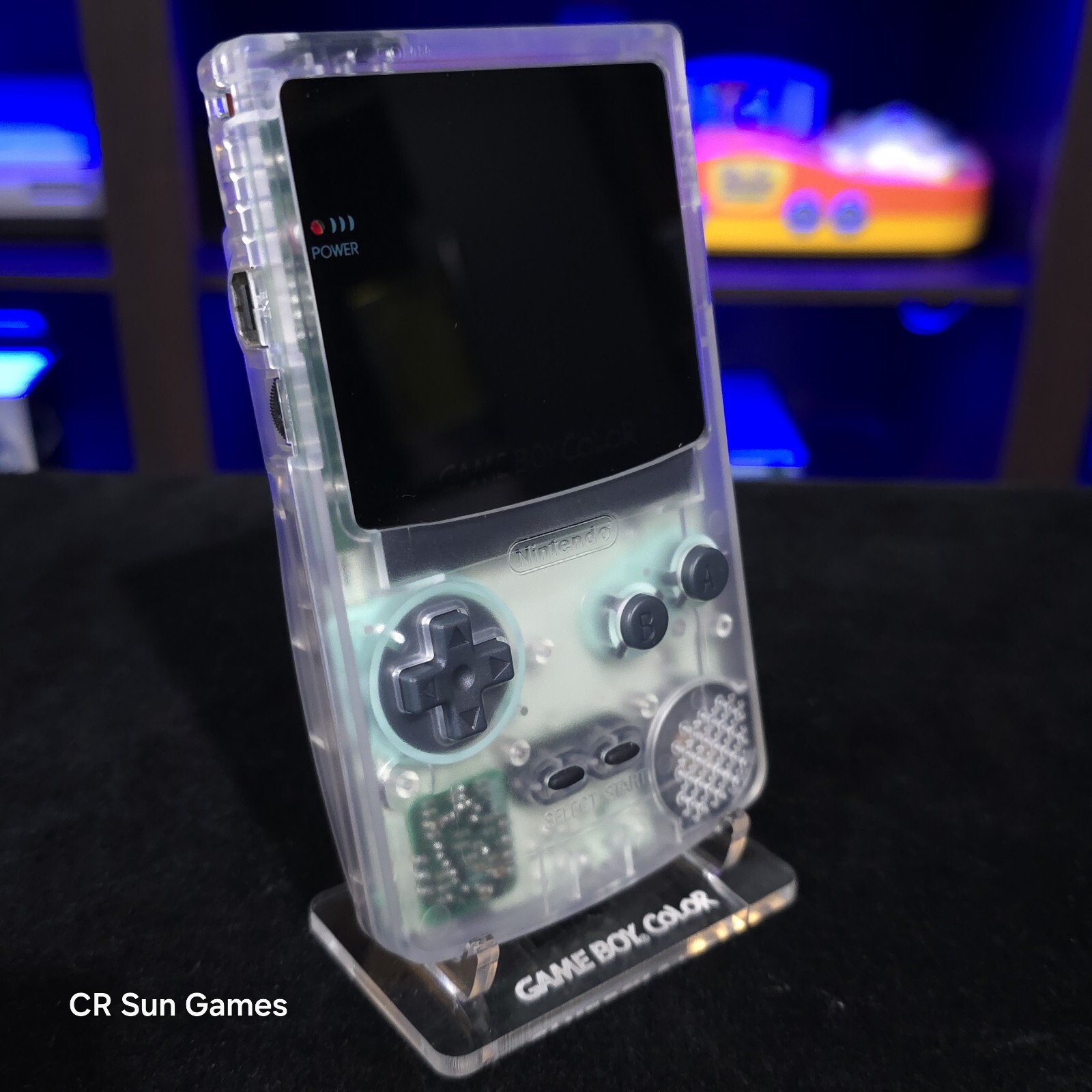 Clear Gameboy Color Console OLED Touch Screen GBC Game Boy
