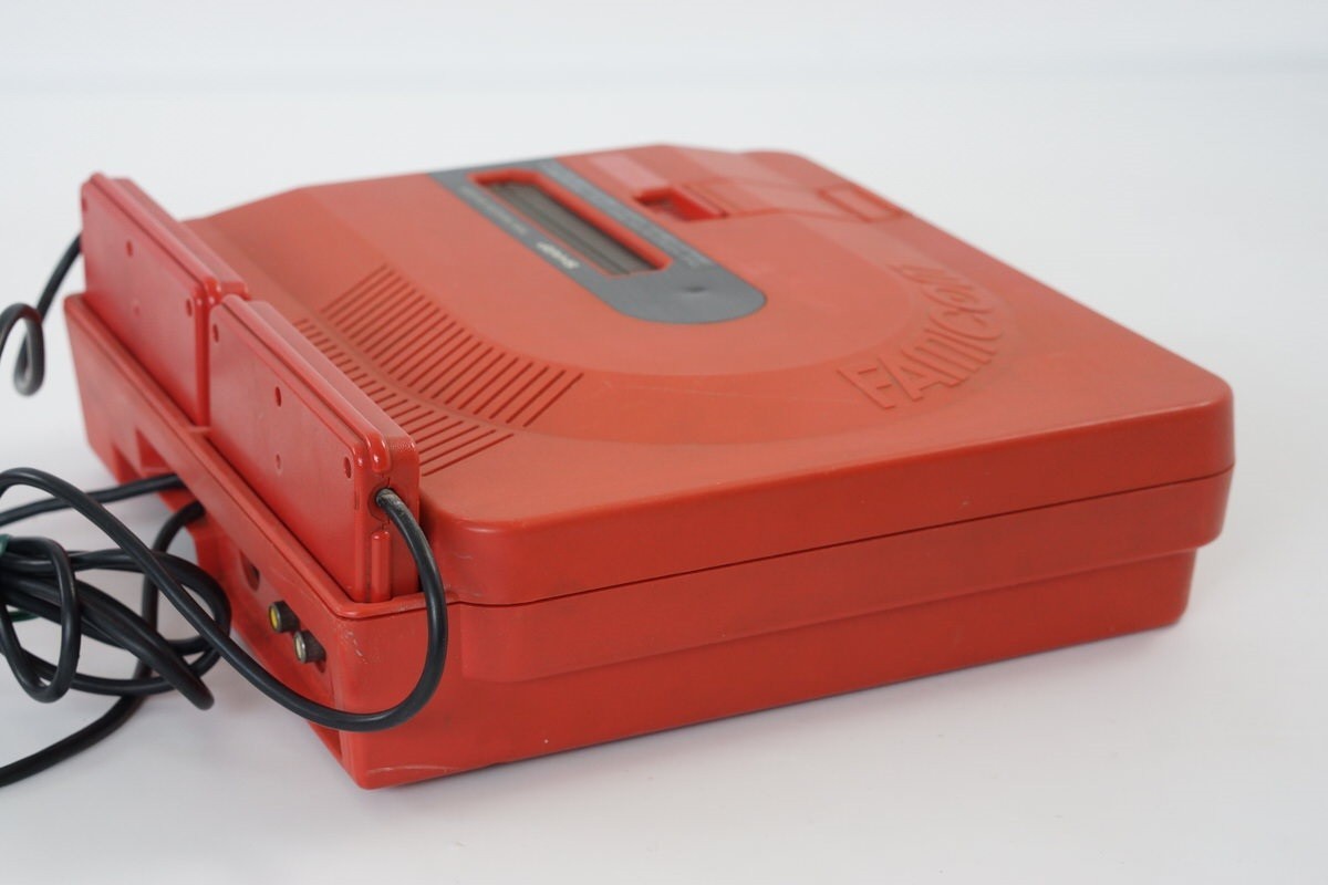 TWIN FAMICOM SHARP Console AN500-R Red wz Games Tested System JAPAN 466197